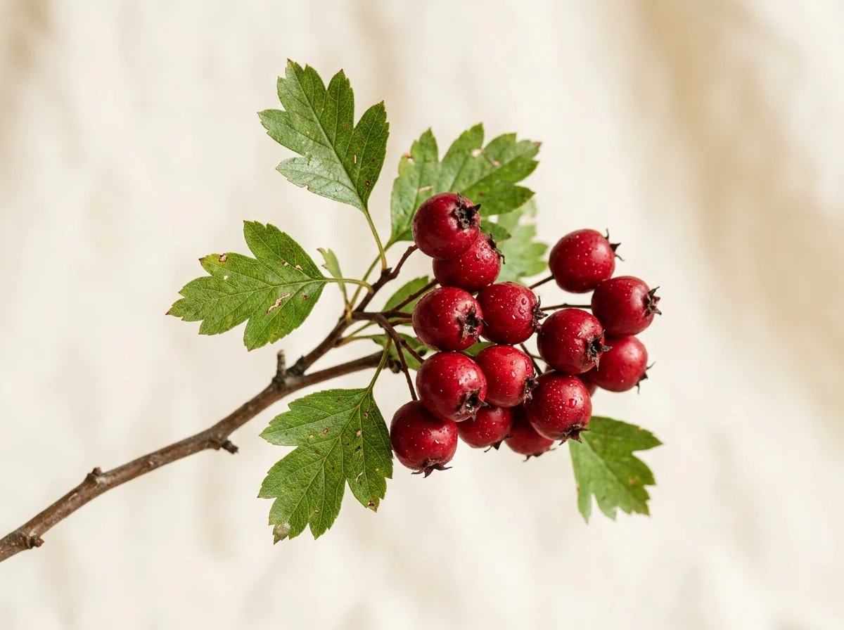 Fresh hawthorn berries - key botanical in CardioX vascular supplement